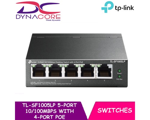 TP-Link TL-SF1005LP 5-Port 10/100Mbps Desktop PoE Switch with 4-Port PoE   - 6935364052782