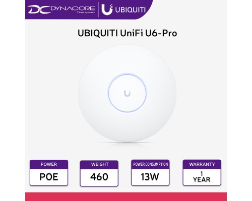 Ubiquiti UniFi U6-Pro Dual-Band AX5300 Semi-Outdoor Wi-Fi 6 Access Point (PoE Adapter NOT Included)  810010076830
