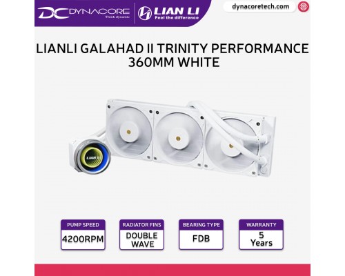 LIAN LI GALAHAD II TRINITY Performance 360MM White Liquid Cooler - 5 Years Warranty - 4718466013491
