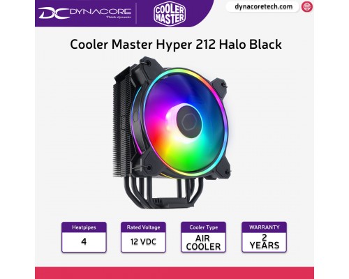 ["FREE DELIVERY"] - Cooler Master Hyper 212 Halo Black CPU Air Cooler RR-S4KK-20PA-R1 - 4719512132685