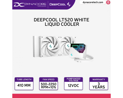 DeepCool LT520 White 240mm High-Performance 280w TDP AIO Liquid CPU Cooler-6933412728115