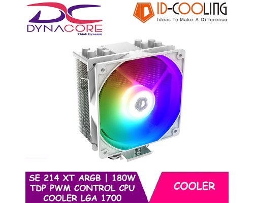 ID COOLING SE-214-XT ARGB White 180W TDP PWM CONTROL CPU COOLER LGA 1700 COMPATIBLE SE 214XT SE214XT SE214 XT -6931393304052