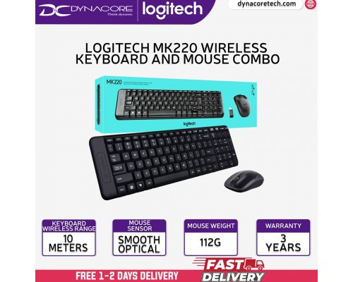 ["FREE DELIVERY"] - Logitech MK220 920-003168 Wireless keyboard and Mouse Combo - 097855077998