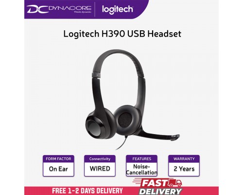 ["FREE DELIVERY"] - Logitech H390 USB Headset with Noise-Canceling Mic - 097855085481