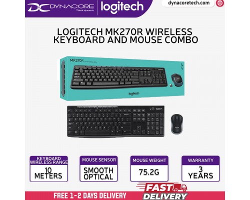 ["FREE DELIVERY"] - Logitech MK270R Wireless Keyboard and Mouse Combo 920-006314 - 3 Years Warranty - 097855105578