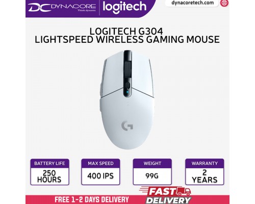 ["FREE DELIVERY"] - Logitech G304 White LIGHTSPEED Wireless Gaming Mouse 910-005293-097855137753