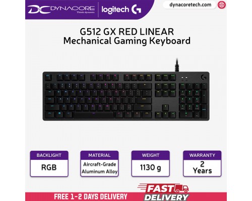 ["FREE DELIVERY"] - Logitech G512 CARBON LIGHTSYNC RGB Linear GX Red Mechanical Gaming Keyboard - 920-009372 - 097855151773