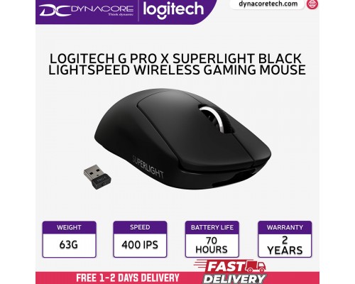 ["FREE DELIVERY"] - Logitech G PRO X Superlight Lightspeed Wireless Gaming Mouse - BLACK -097855158031