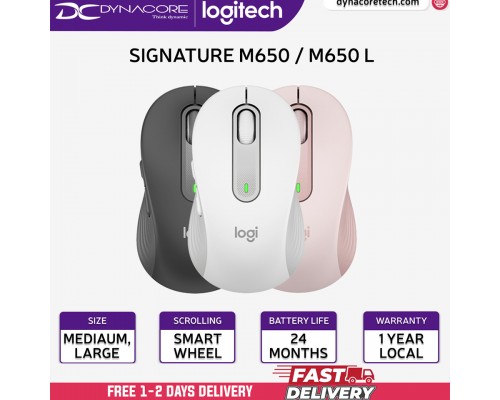 ["FREE DELIVERY"] - Logitech Signature M650 M Off-white Wireless Mouse 910-006264 (Silent Touch Technology) -097855167859