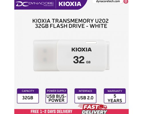 ["FREE DELIVERY"] - KIOXIA USB 2.0 U202 32GB White Thumb Drive - 4582563850200