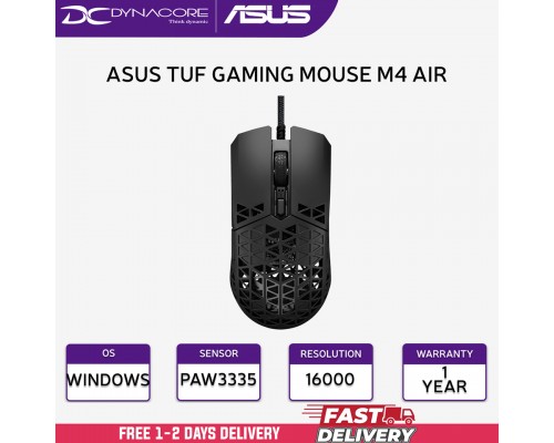["FREE DELIVERY"] - ASUS TUF Gaming M4 Air Lightweight Wired Gaming Mouse | 16,000 dpi Sensor, Programmable Buttons, 47g -4711081335474