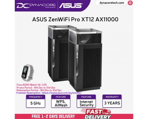 ["FREE DELIVERY"] - ASUS ZenWiFi Pro XT12 AX11000 Tri-Band WiFi 6 Mesh WiFi System (2 pack) -4711081359890