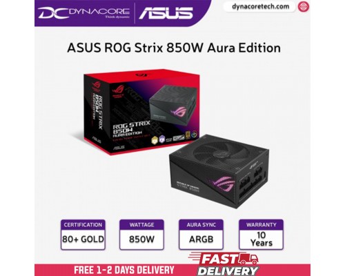 ["FREE DELIVERY"] - ASUS ROG Strix 850W Aura Edition 80+ Gold ATX 3.0 / PCIe 5.0 Fully Modular PSU/Power Supply - 4711081722014