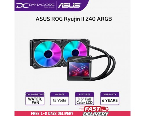["FREE DELIVERY"] - ASUS ROG Ryujin II 240 ARGB all-in-one liquid CPU cooler with 3.5" LCD - 4711081743811