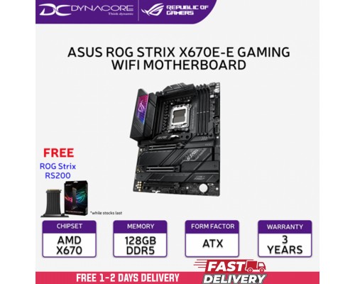 ["FREE DELIVERY"] - ASUS ROG STRIX X670E-E GAMING WIFI AMD 6E ATX Gaming Motherboard - 4711081891710