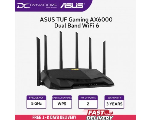 ["FREE DELIVERY"] - ASUS TUF Gaming AX6000 Dual Band WiFi 6 Gaming Router - TUF-AX6000 - 3 Years Warranty - 4711081897026