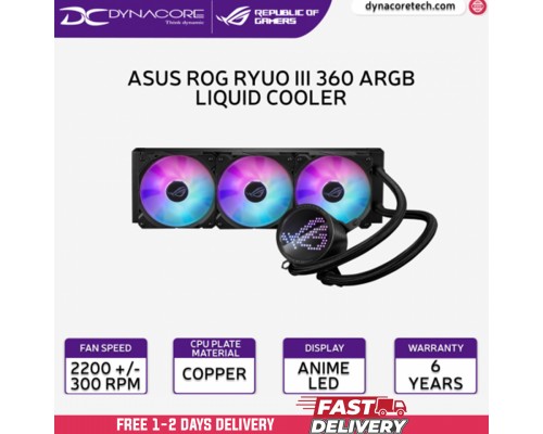 ["FREE DELIVERY"] - ASUS ROG Ryuo III 360 360mm Performance AIO CPU Liquid Cooler with OLED Display-4711081927945