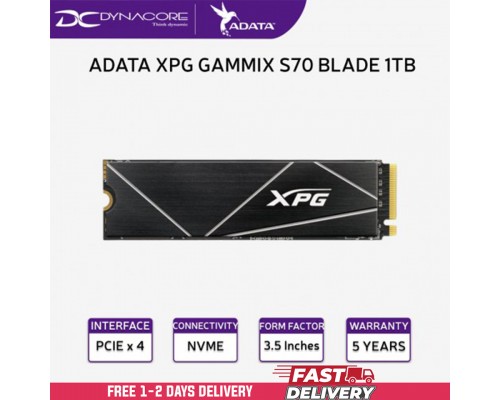 ["FREE DELIVERY"] - ADATA XPG GAMMIX S70 BLADE 1TB 7400MB/s GEN4 NVMe M.2 SSD - 4711085933065