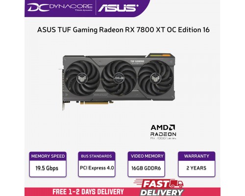 ["FREE DELIVERY"] - ASUS TUF Gaming Radeon RX 7800 XT OC Edition 16GB GDDR6 Graphics Card - 4711387312483