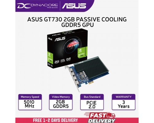 ["FREE DELIVERY"] - ASUS GT730 2GB PASSIVE COOLING GDDR5 GPU (with I/O port brackets) GT730-SL-2GD5-BRK   -4716659990390