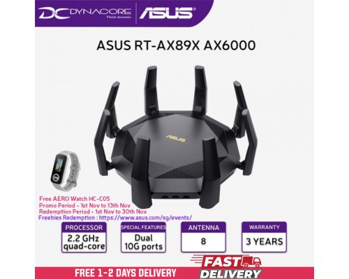 ["FREE DELIVERY"] - ASUS RT-AX89X AX6000 DUAL BAND WIFI6 ULTRA PERFORMANCE ROUTER (3YEARS WARRANTY) -4718017122351