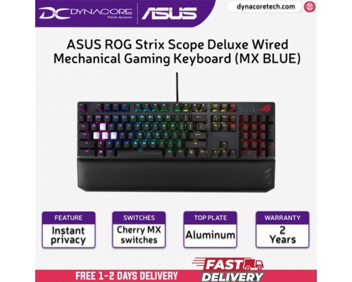 ["FREE DELIVERY"] - ASUS ROG Strix Scope Deluxe RGB Wired Mechanical Gaming Keyboard with Cherry MX switches - Blue Switch - 4718017327794