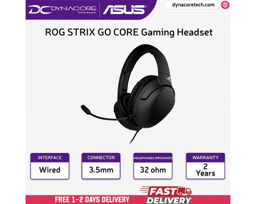 ["FREE DELIVERY"] - ASUS ROG Strix Go Core gaming headset delivers immersive gaming audio and incredible comfort, and supports PC, PS4, Xbox One, Nintendo Switch and mobile devices. -4718017635295
