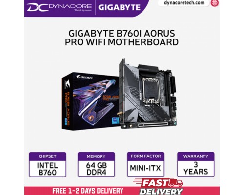 ["FREE DELIVERY"] - Gigabyte B760I AORUS PRO D4 / DDR4 WIFI LGA1700 Intel B760 ITX Motherboard / B760 I - 4719331851576