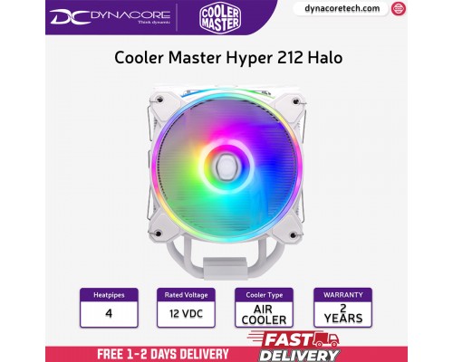 ["FREE DELIVERY"] - Cooler Master Hyper 212 Halo White Edition CPU Air Cooler RR-S4KK-20PA-R1 - 4719512134092