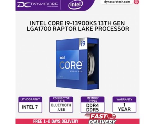 ["FREE DELIVERY"] - Intel Core i9-13900KS 13th Gen LGA1700 Raptor Lake Processor / CPU with 24 Cores, 32 Threads, 3.2GHz, 6.0GHz Turbo, 36MB Cache - 5032037262057
