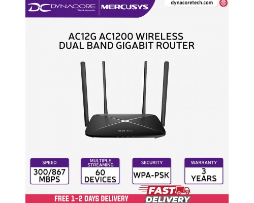 ["FREE DELIVERY"] - Mercusys AC12G AC1200 Wireless Dual Band Gigabit Router (Powered By TP-Link) -6935364099787