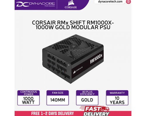 ["FREE DELIVERY"] - Corsair RMx RM1000x SHIFT 1000W 80 PLUS Gold ATX3.0 PCIe5.0 Fully Modular ATX Power Supply CP-9020253-UK - 840006653974