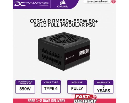 ["FREE DELIVERY"] - Corsair RMe Series RM850e 850W ATX 3.0 and PCIe 5.0 Fully Modular ATX Power Supply CP-9020263-UK-840006699651