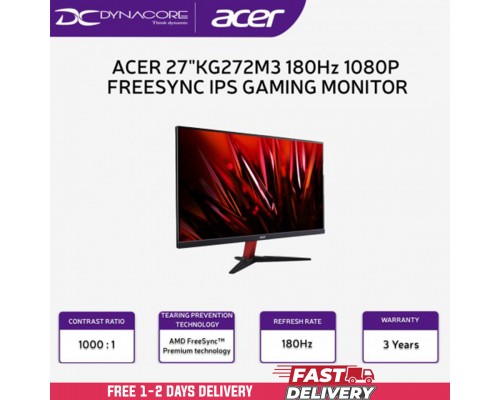 ["FREE DELIVERY"] -  Acer Nitro KG2 KG272M3 27" Full HD IPS Gaming Monitor - ZeroFrame, 180Hz KG272 M3 - ACERKG272M3