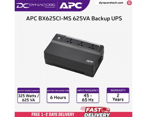 ["FREE DELIVERY"] - APC BX625CI-MS 625VA Backup UPS -APC BX625  -APCBX625CIMS
