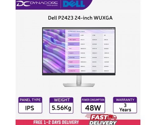 ["FREE DELIVERY"] - Dell P2423 24-inch WUXGA 16:10 Monitor - Hight Adjustable, IPS, Vesa  DELLP2423