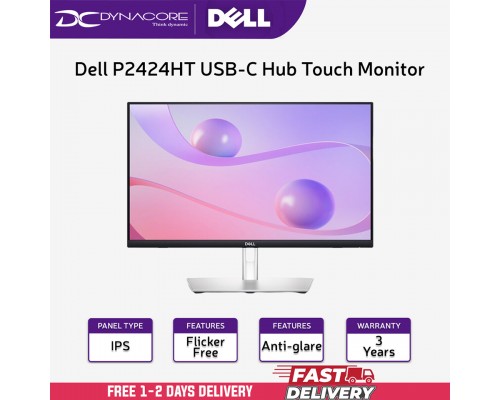 ["FREE DELIVERY"] - Dell P2424HT USB-C Hub Touch Monitor - 24-inch, FHD, IPS, 90W Power Delivery - DELLP2424HT
