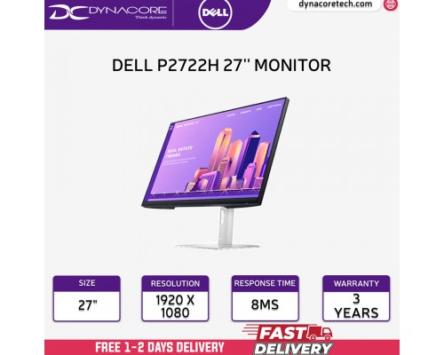 ["FREE DELIVERY"] - Dell P2722H 27'' 16:9 Full HD Ultrathin Bezel IPS Monitor -DELLP2722H