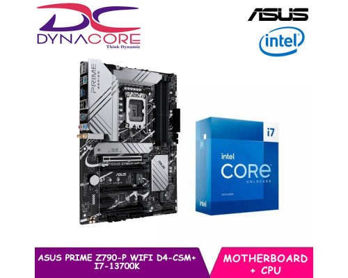 (Dynacore Bundle) ASUS PRIME Z790-P D4-CSM ATX Motherboard + Intel Core i7-13700K 13th Gen CPU / Processor