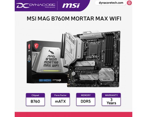 MSI MAG B760M MORTAR MAX WIFI DDR5 LGA 1700 mATX Motherboard - 4711377035736