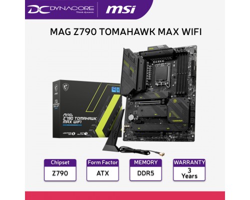 ["FREE DELIVERY"] - MSI MAG Z790 TOMAHAWK MAX WIFI Wi-Fi 7 ATX Gaming Motherboard - 4711377132855