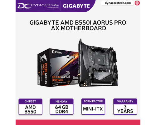 ["FREE DELIVERY"] - GIGABYTE AMD B550I AORUS PRO AX Mini-ITX AORUS B550-I Motherboard  -4719331809508