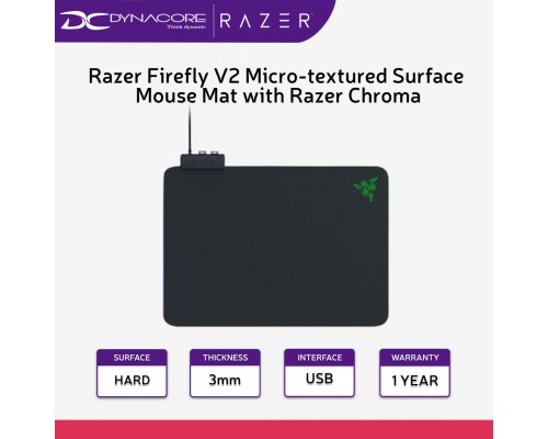Razer Firefly V2 Micro-textured Surface Mouse Mat with Razer Chroma - 8886419318316
