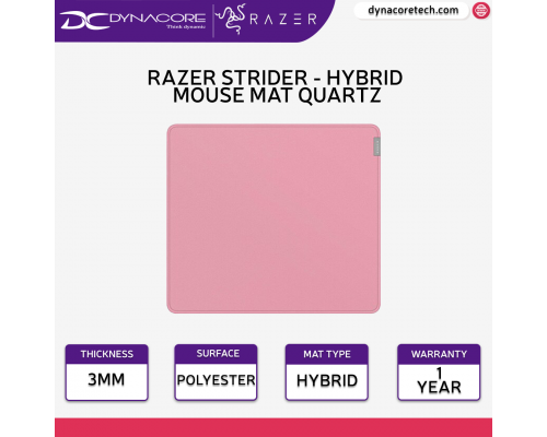 ["FREE DELIVERY"] - Razer Strider Hybrid Gaming Mouse Mat - Large - Quartz / Pink Edition - RZ02-03810300-R3M1 - 8887910063033