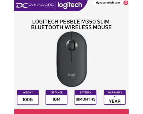 Logitech Pebble M350 Slim Bluetooth Wireless Mouse - Graphite  - 097855150929