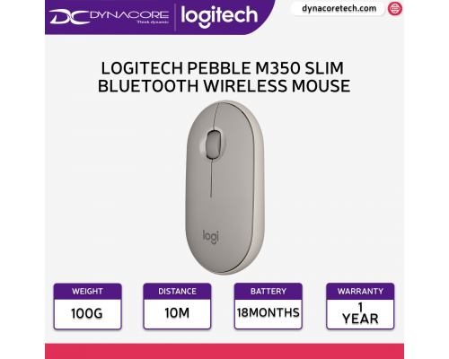 Logitech Pebble M350 Slim Bluetooth Wireless Mouse - Sand-097855179142