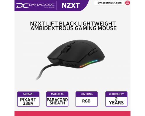 NZXT Lift Black Lightweight Symmetrical Gaming Mouse - MS-1WRAX-BM-5060301696284