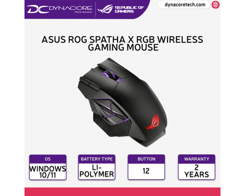 ASUS ROG Spatha X Wireless Gaming Mouse, Black-4718017993371