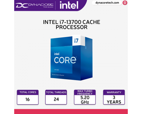 Intel Core i7-13700 Core 13th Gen Raptor Lake 16-Core 2.1 GHz LGA 1700- 13 Gen Desktop Processor i7 13700 - 5032037260213