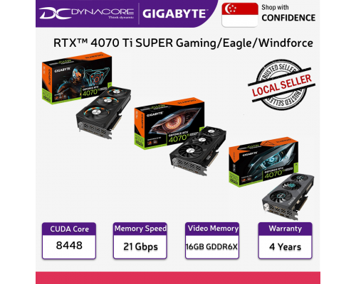 Gigabyte GeForce RTX 4070 Ti SUPER Gaming / Eagle / Windforce OC 16GB GDDR6X Graphics Card / 4070Ti
